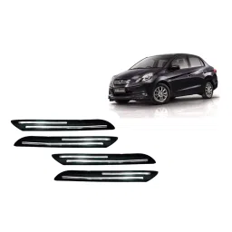 Auto Pearl Plastic & Silver Plated Car Bumper Guard for Honda Amaze Black/Silver (Pack of 4 Pcs)-picture-27