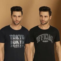 Vimal Jonney Black Regular Fit Printed T-Shirt-picture-36