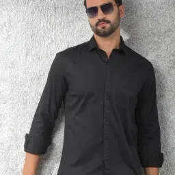 Crimsoune Club Black Slim Fit Solid Shirt-image-27