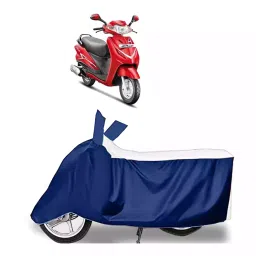 Auto Pearl Bike Cover for Hero Duet VX 110CC (White & Blue)-picture-40