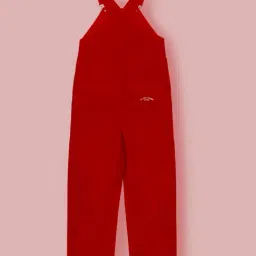 Cherry Crumble By Nitt Hyman Unisex Red Cotton Solid Dungaree image 2