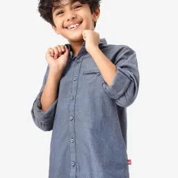 Bonkids Boys Spread Collar Casual Cotton Shirt-picture-11