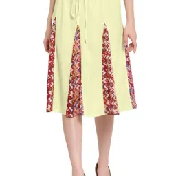 PATRORNA Cream Printed Midi Skirt-picture-31