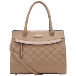 Giordano Light Brown Quilted Medium Satchel-picture-0