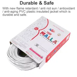 MALLA 1 Sq.mm 1 Core Flexible Cable White (90 m) image 5