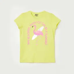 Fame Forever by Lifestyle Kids Yellow & Pink Cotton Printed T-Shirt-picture-29