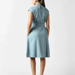 Van Heusen Blue Regular Fit Checks Formal Dress image 3