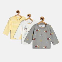 MINIKLUB Kids Multicolor Printed Full Sleeves T-Shirt (Pack Of 3)-picture-27