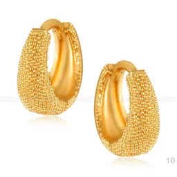 SHREE KRISHNA SHOPPING Women Gold Plated Hoop Earrings-picture-29