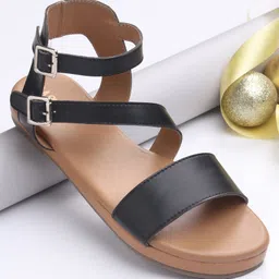 Pine Kids Party Wear Sandals with Clip on Closure - Black-picture-22