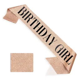 Wobbox Happy Birthday Sash Birthday Girl Sash Birthday Decoration Items Rose Gold-Pack Of 1-image-49