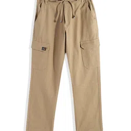 CAVIO Cotton Woven Solid Cargo Pants - Khaki-picture-10