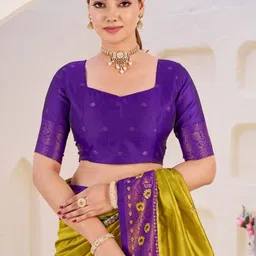 Zimzims Woven Design Zari Art Silk Banarasi Saree image 4