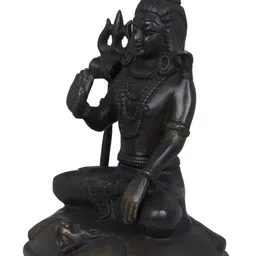 Exotic India Cocoa Brown & Black Lord Shiva Religious Idol Showpiece image 4