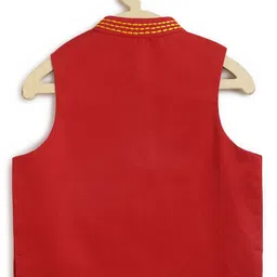 Tiber Taber Sleeveless Animal Embroidered Jacket - Red image 3