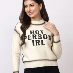 GFO Women Typography Printed Round Neck Sweaters-image-89