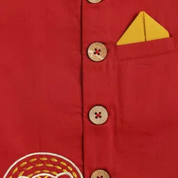 Tiber Taber Sleeveless Animal Embroidered Jacket - Red image 4