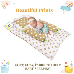 Babytoons Bedding Set for New Born Baby Gadda with Pillow & Side Bolsters (0-6 Months) Green image 3