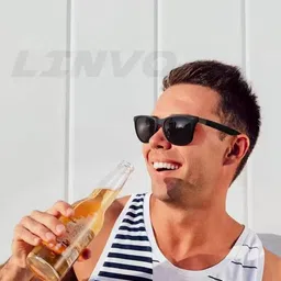 DonBaller Unisex Black Lens & Black Square Sunglasses with-picture-35