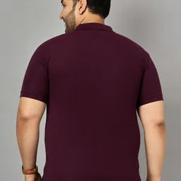 Zigo Men Plus Size Solid Polo Collar Slim Fit T-shirt image 3