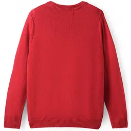 Pine Kids Knitted Full Sleeves Pullover Sweater with Reversible Heart Sequin Design - Red image 4