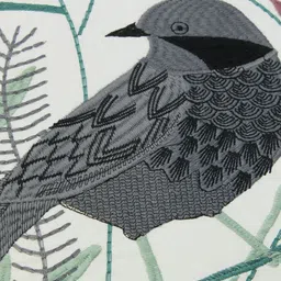 eyda White & Green Set of 2 Square Cushion Covers image 4