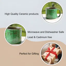 StyleMyWay Green Printed Ceramic Glossy Mug 550 ml image 4