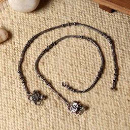 Teejh Kuvira Silver Oxidized Anklets-picture-8