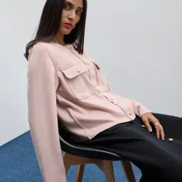 Wardrobe by Westside Dusty Pink Solid Cardigan-image-82