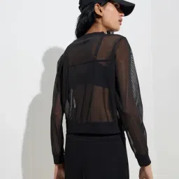 studiofit women Studiofit by Westside Black Mesh Jacket image 2