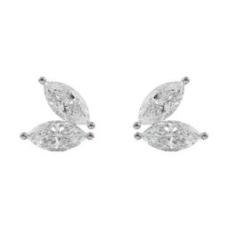 Emori 14k White Gold & Diamond Butterfly Marquise Stud Earrings-picture-21