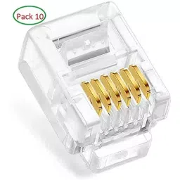 FEDUS RJ12 6P6C Flat Cable Modular Plug Connector ‎White (Pack of 10 Pcs) image 2