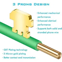 FEDUS RJ12 6P6C Flat Cable Modular Plug Connector ‎White (Pack of 10 Pcs) image 3