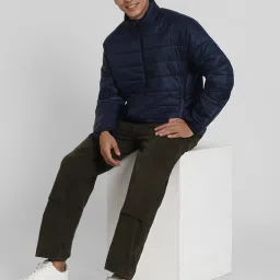 American Eagle Navy Regular Fit Quilted Puffer Jacket image 5