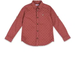 U.S. Polo Assn. Boys Rust Cotton Textured Shirt image 5