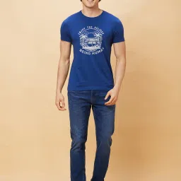 Being Human Navy Regular Fit Printed Crew T-Shirt image 5