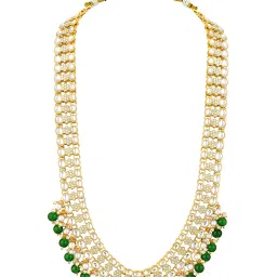 Peora Green Alloy Stone-Studded Necklace Set image 5