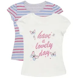 Plum Tree Kids White & Grey Embellished T-Shirt (Pack Of 2)-picture-29