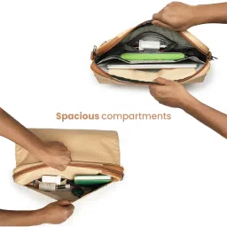 Assembly Beige Medium Laptop Messenger Bag with USB Charging Port image 5