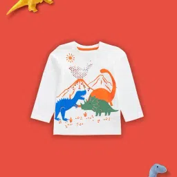 Mothercare Kids White Printed Full Sleeves T-Shirt-image-1