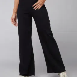 DOLCE CRUDO Black Denim Relaxed Fit High Rise Jeans-picture-26