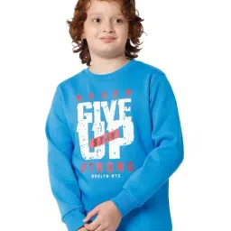 Proteens Kids Deep Sea Blue Printed Full Sleeves T-Shirt-image-90