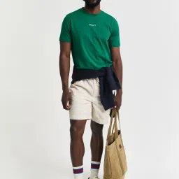 Gant Green Cotton Regular Fit Logo Printed T-Shirt image 5