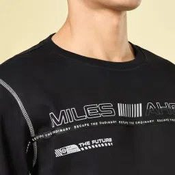 Ajile By Pantaloons Jet Black Cotton Regular Fit Printed Sweatshirt image 5