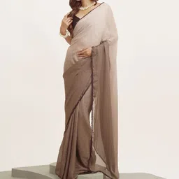Kalista Ombre Dyed Sequinned Embellished Brasso Saree image 2