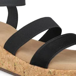 Inc.5 Women's Black Ankle Strap Wedges image 5