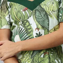 KASSUALLY Green & White Printed Playsuit image 5