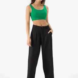 The Souled Store Green Cotton Striped Bralette image 5