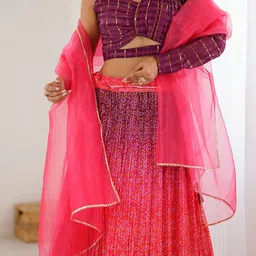 Anara Embellished Ready To Wear Silk Lehenga & Unstitched Blouse With Dupatta image 4