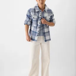 The Souled Store Multicolored Cotton Loose Fit Checks Shackets image 5